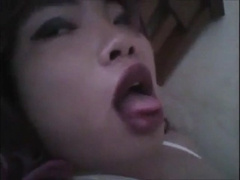Asian Sissy wanking in bed 8