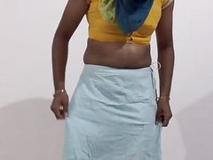 Crossdresser wearing saree