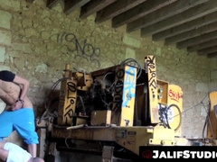 Man in suit Julian Kido fills up skinny Fab Kiffeurs greedy hole