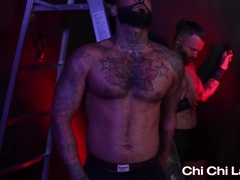 CHICHILARAW - Nasty hunks Rikk York and Archer Croft raw breed in foursome