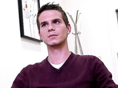 Skinny dude with a hairy hole drilled with legs spread