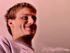 Nasty looking amateur guy plays around with hard cock