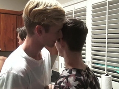 8teenboy Caleb Gray Tops Taut Twunk Julian Bell Without A Condom at a Building Soiree