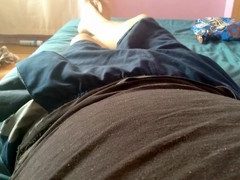 Twink with a monster cock gives a wild show with his big dick