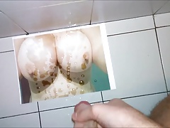 12 spurts cum tribute on 38G tits