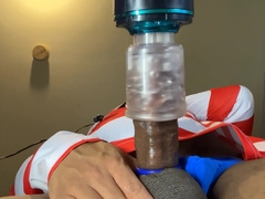 Automasturbator Milks Out A Moaning Cumshot From Masked Man