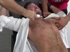 Bound Furry Hunk Tickled