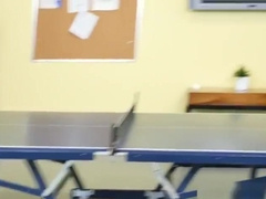 Harassed office stud facialized in trio