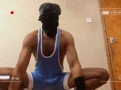 Muscular stud Reece From Brum shows off his huge erection in singlet workout collection