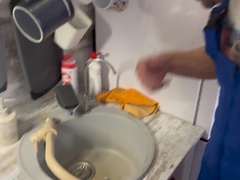 #457 The plumber cleaned my cock with his humungous instrument