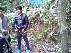 Gay Asians fuck in the woods