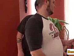 fur covered superchub jerking off while frigged