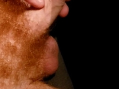 Toying with ginger hard-on! (Bad lighting, sorry!)