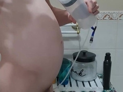 Meaty Lush Abdomen Inflation Using My 500ml Injection needle