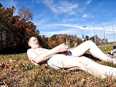 FULL NAKED JO ON OPEN PARK GRASS & CAUGHT NOV 2024