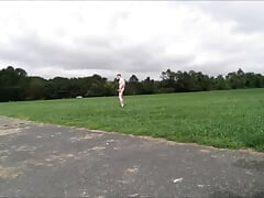 Low Flying Helicopter Sees Me While I Jerk Off With Vibrator In Ass At Sports Field 09-17