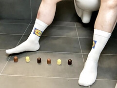 Food Crushing with White Lidl Socks