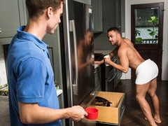 Skinny biracial bottom Beaux Banks banged by Justin Matthews