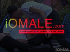 Amateurs Rick and Cesar kissing outdoors and banging indoors