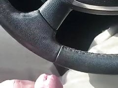 Stroking my Cock and Shooting my Cum While I drive