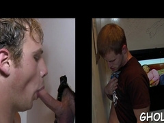 Excellent gullet job for a steamy homo