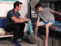 Nerdy gay teen 18+ has breeding threesome with stepfamily