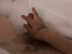 The dude eased in a warm tub and came