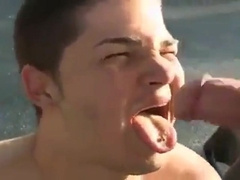 Pledge Sucks Dick At Public Tailgate BBQ Facial