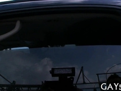 Watch as a hot dude gets his monster cock stuffed with hot loads