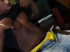 Ebony dominator Davonne Wells jacking his perfect boner