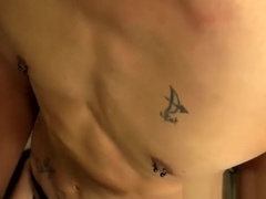 Punk cutie enjoys giving blowjob to aroused boyfriend