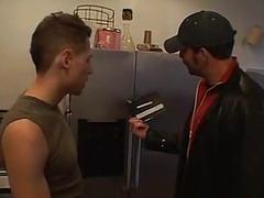 Foot fetish session with restrained stud and his naughty dom