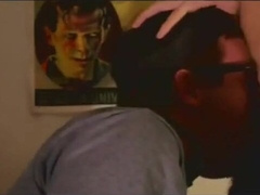 Fucking buddy's throat good and cum on his face 10