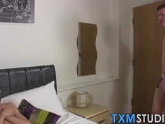 Young cock suckers double team a bottom butt buddy and jizz