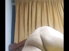 Horny man fucking his bed and their pillows