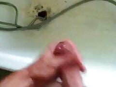Big cumshot in old bathroom to repair