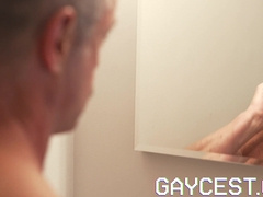 Kyle Steele heads bum up on the sofa for his stepuncle Mr. Scott