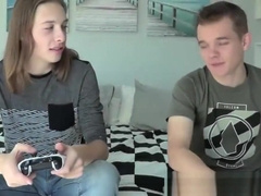 Longhaired twink stuffed with thick and bare boyfriends cock