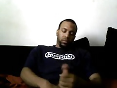 Cute Black Geek Jerks Off & Cums for me