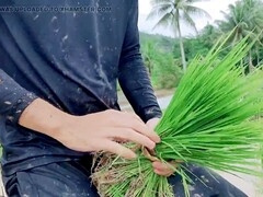 Young and sexy outdoors with handsome Jay Courtland