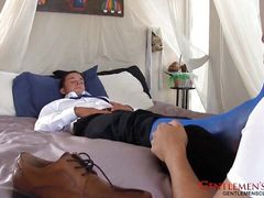 Hot Dude Strokes His Boner While His Foot Is Being Sucked