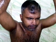 Indian boys and Latino twink having fun in the bear shower