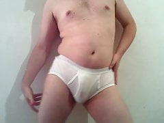 Slow dance and tease in Calvin Klein tighty whities