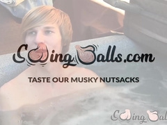 Beach stud William Steel didnt stop stroking his cock to expel hot jizz