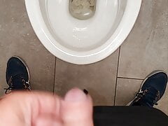 Master Ramon mercilessly pisses and cums all over the toilet, poor cleaning lady