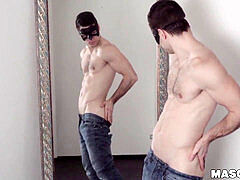 masked jock with fine abs Sam Cuthan solo jacks