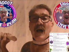 FAGGOT STEVE RYAN STROKES HIS FAGGOT PECKER