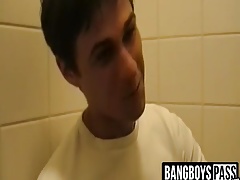 Twink gets banged in gas station toilet