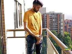 Jerking Off My Big Uncut Cock In The Balcony Did I Get Caught? Camilo Brown