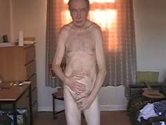 Old man solo, uncut cocks, average body